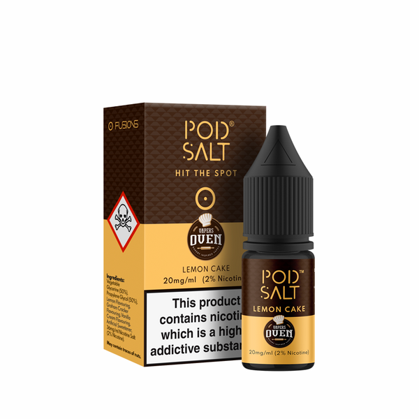 Pod Salt Lemon Cake Nic Salt E-Liquid (10ml) By Driplocker