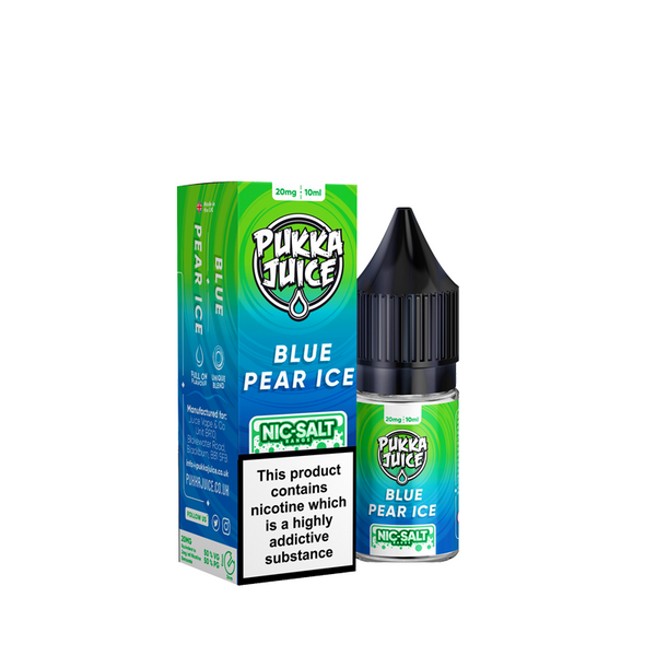 Pukka Juice Blue Pear Ice Nic Salt E-Liquid (10ml) By Driplocker